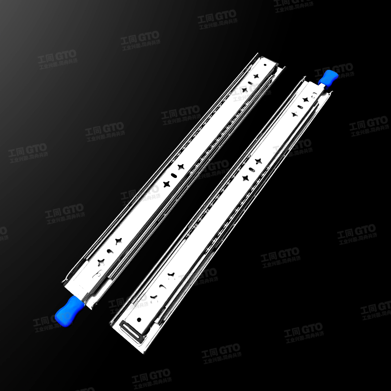 304不銹鋼53寬重型三節鋼珠滑軌O2053S